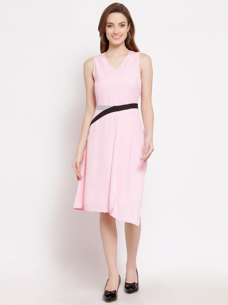 Blush Pink Block A Line Dress | Hem Dress |Ayro Lane