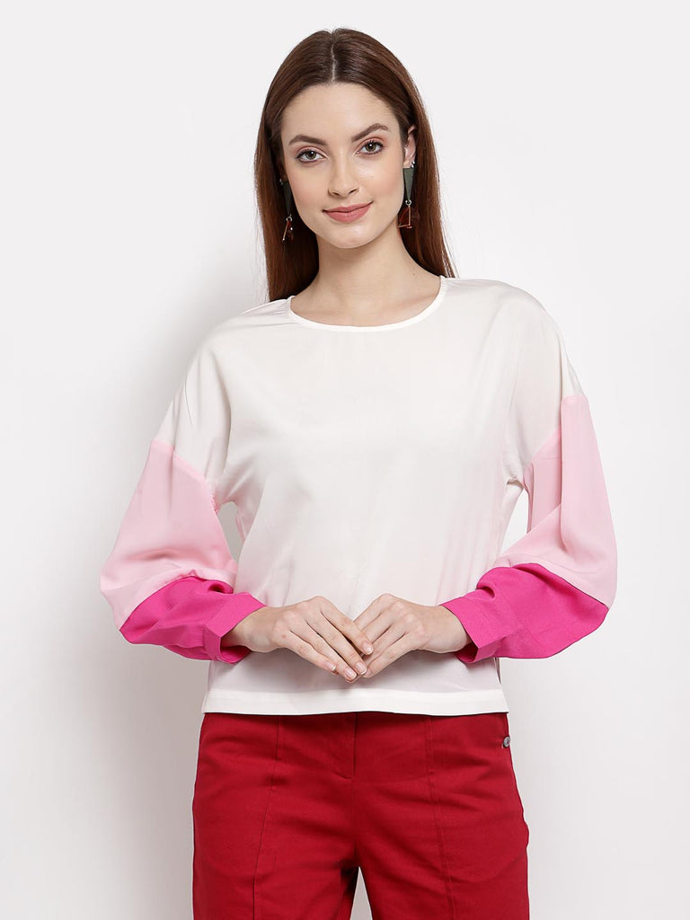 Snow White Colour Block Top | Tops & Shirts |Ayro Lane