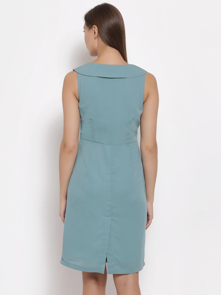 Turquoise Shawl Collar Dress | Hem Dress |Ayro Lane