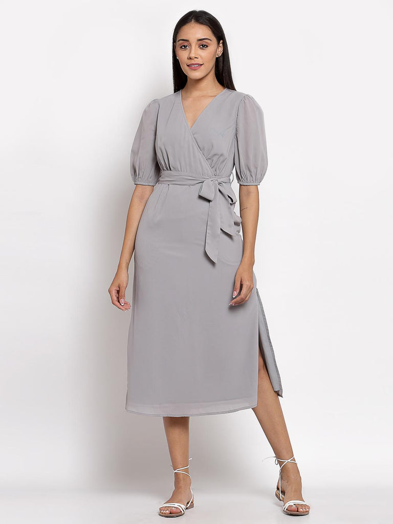 Grey Wrap Maxi Dress | Hem Dress |Ayro Lane