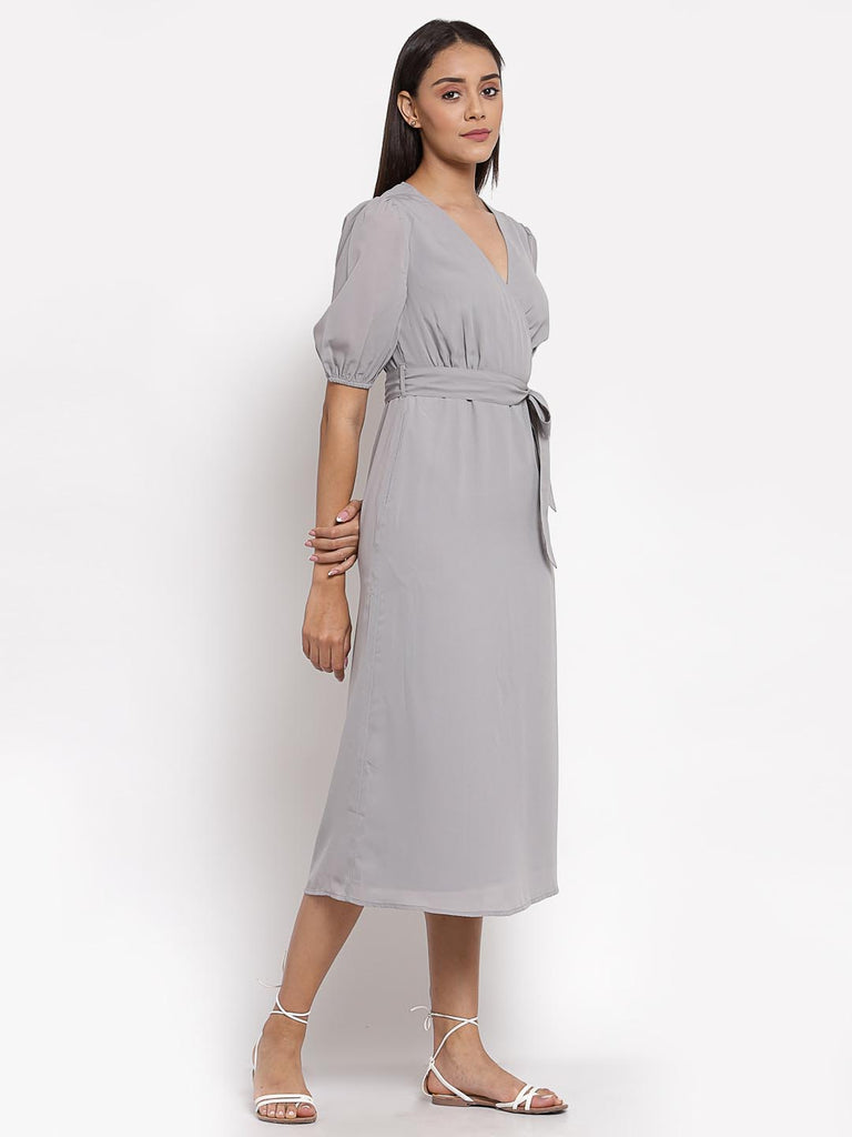 Grey Wrap Maxi Dress | Hem Dress |Ayro Lane