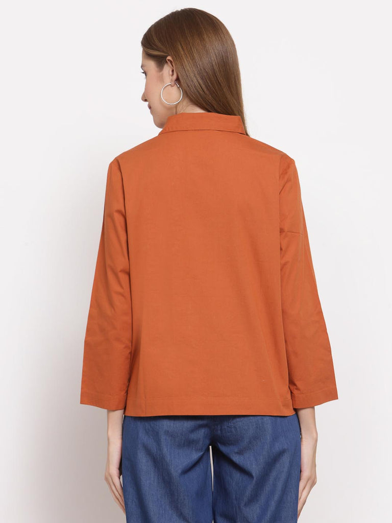 Rust Box Pleated Top | Tops & Shirts |Ayro Lane