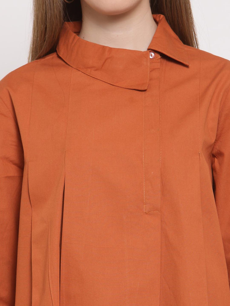 Rust Box Pleated Top | Tops & Shirts |Ayro Lane