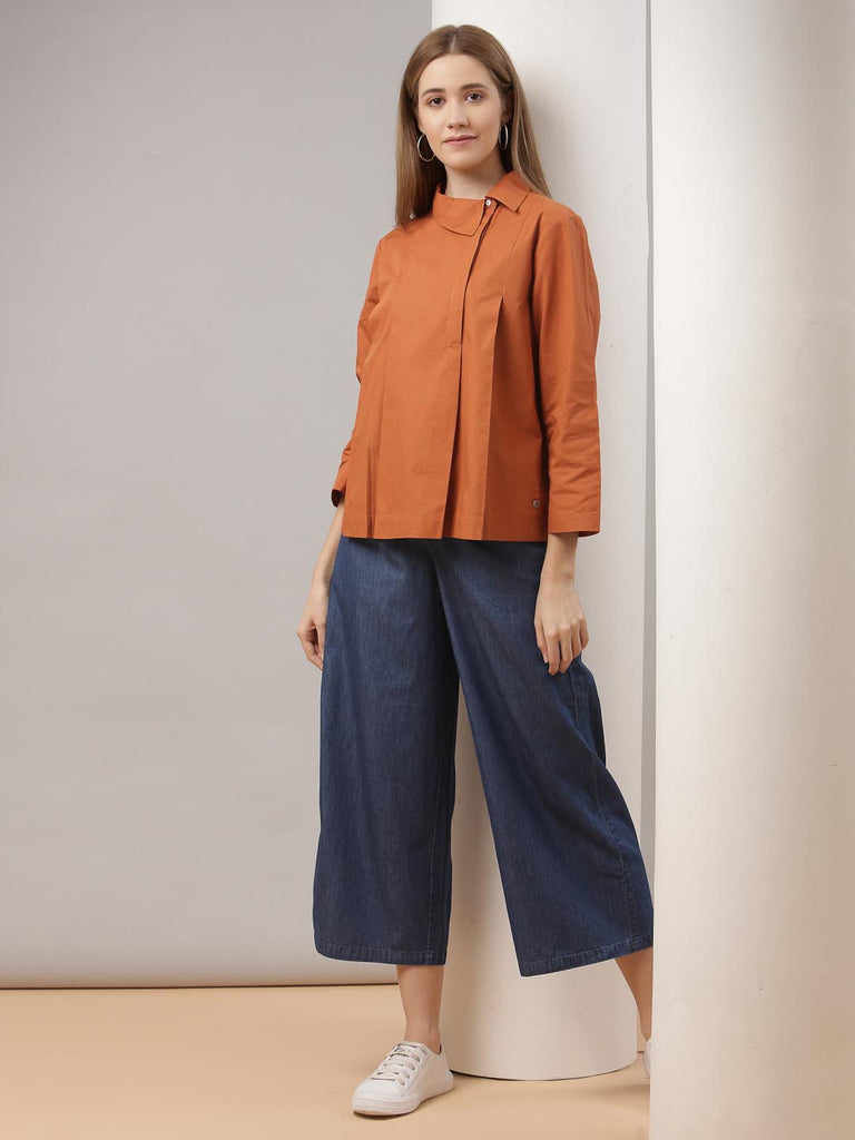 Rust Box Pleated Top | Tops & Shirts |Ayro Lane