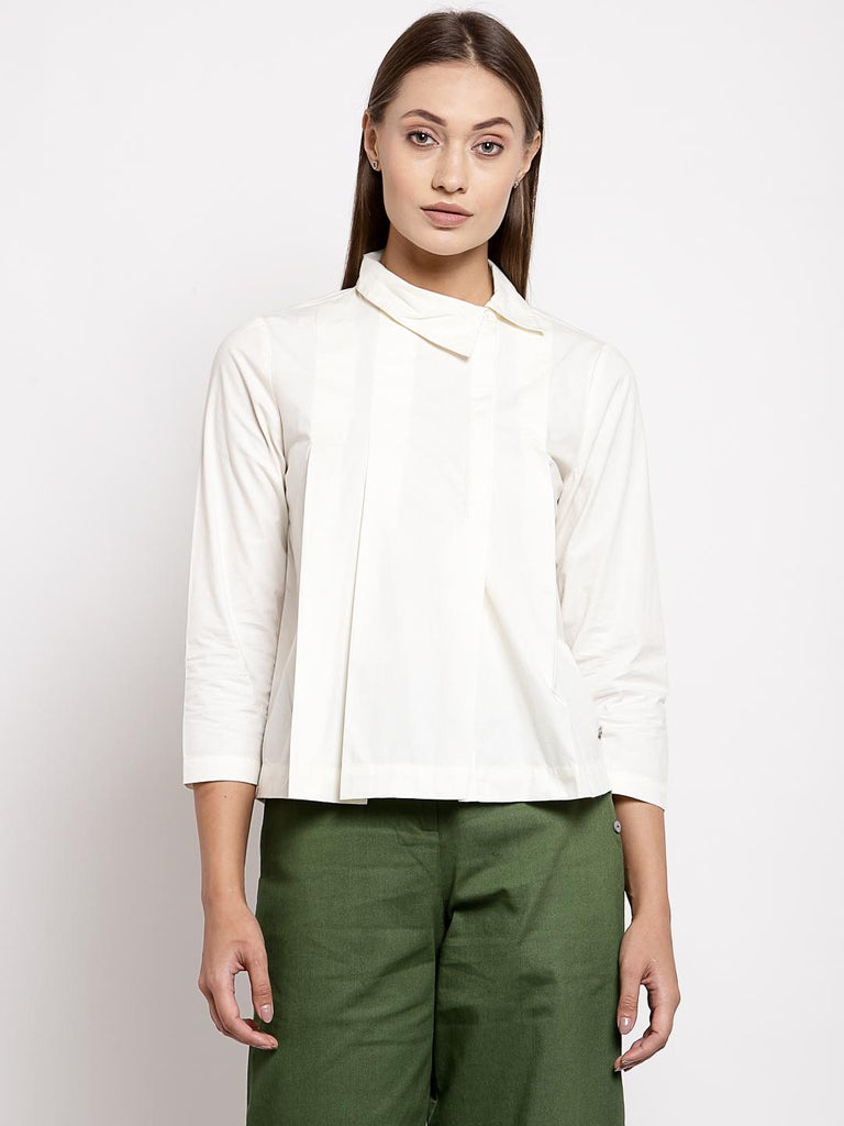 Snow White Box Pleated Top | Tops & Shirts |Ayro Lane