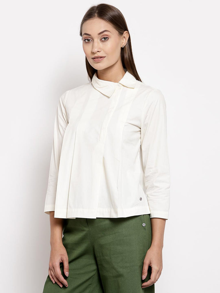 Snow White Box Pleated Top | Tops & Shirts |Ayro Lane