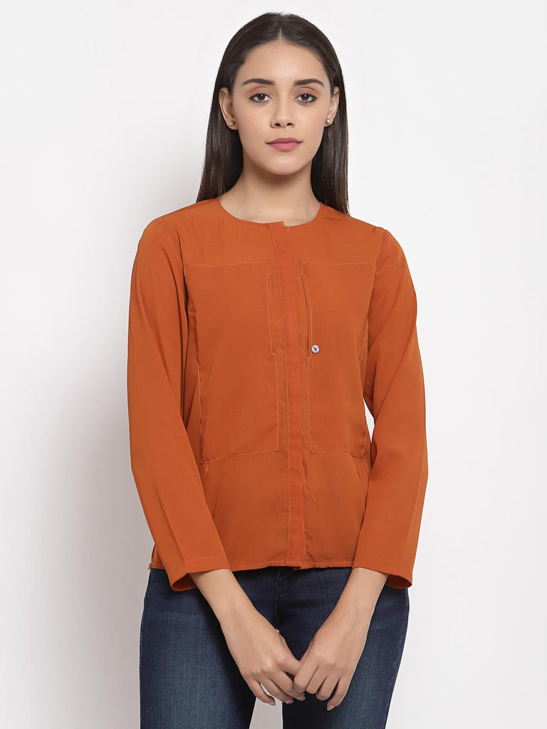 Rust Patched Pocket Top | Tops & Shirts |Ayro Lane