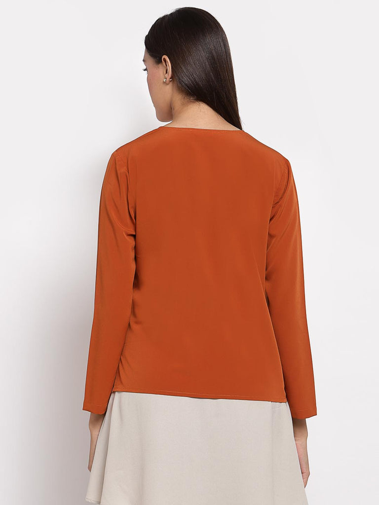 Rust Full Sleeves Top | Tops & Shirts |Ayro Lane