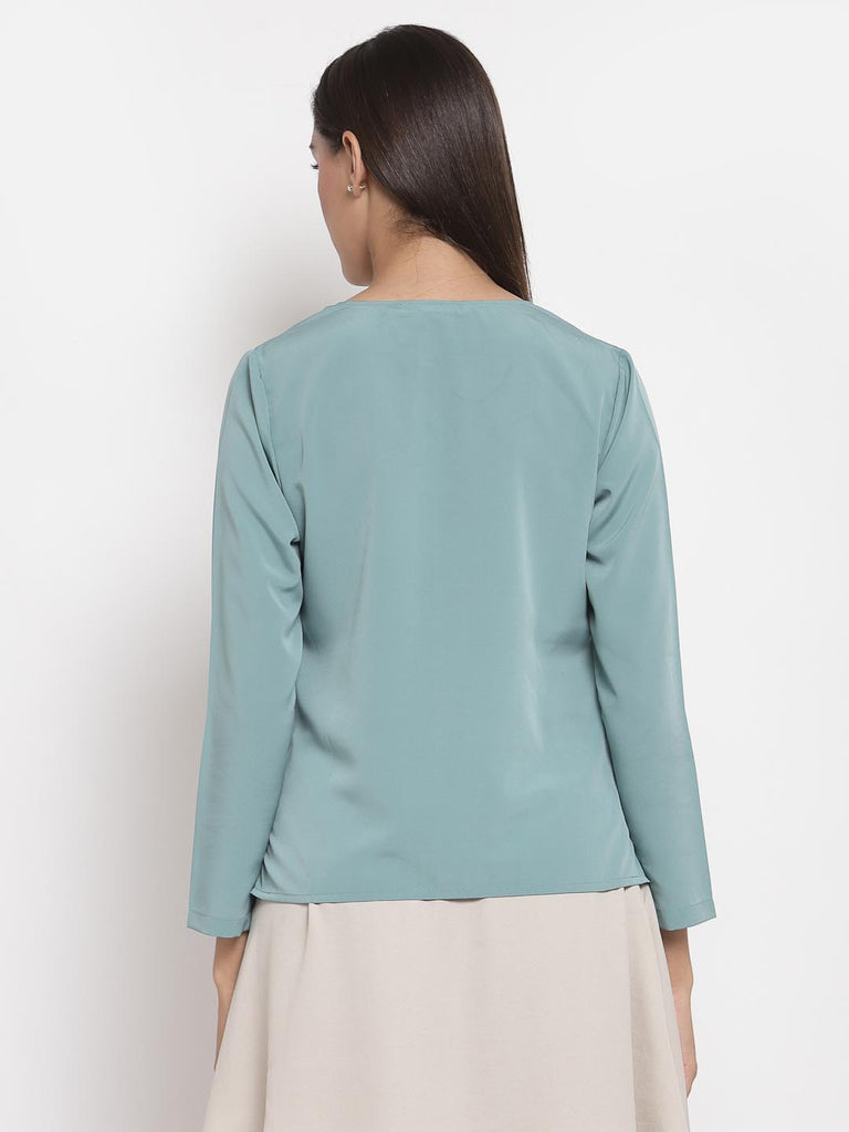 Turquoise Full Sleeves Top | Tops & Shirts |Ayro Lane