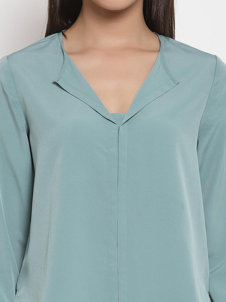 Turquoise Full Sleeves Top | Tops & Shirts |Ayro Lane