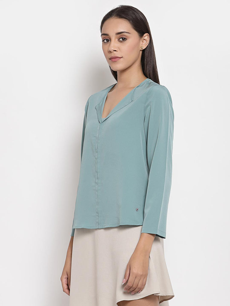 Turquoise Full Sleeves Top | Tops & Shirts |Ayro Lane