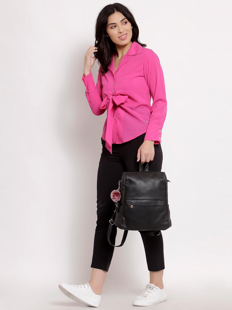 Rose Pink Tie Knot Shirt | Shirt |Ayro Lane