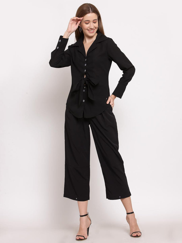 Black Pleated Broad Waist Band Pants | Clothing |Ayro Lane