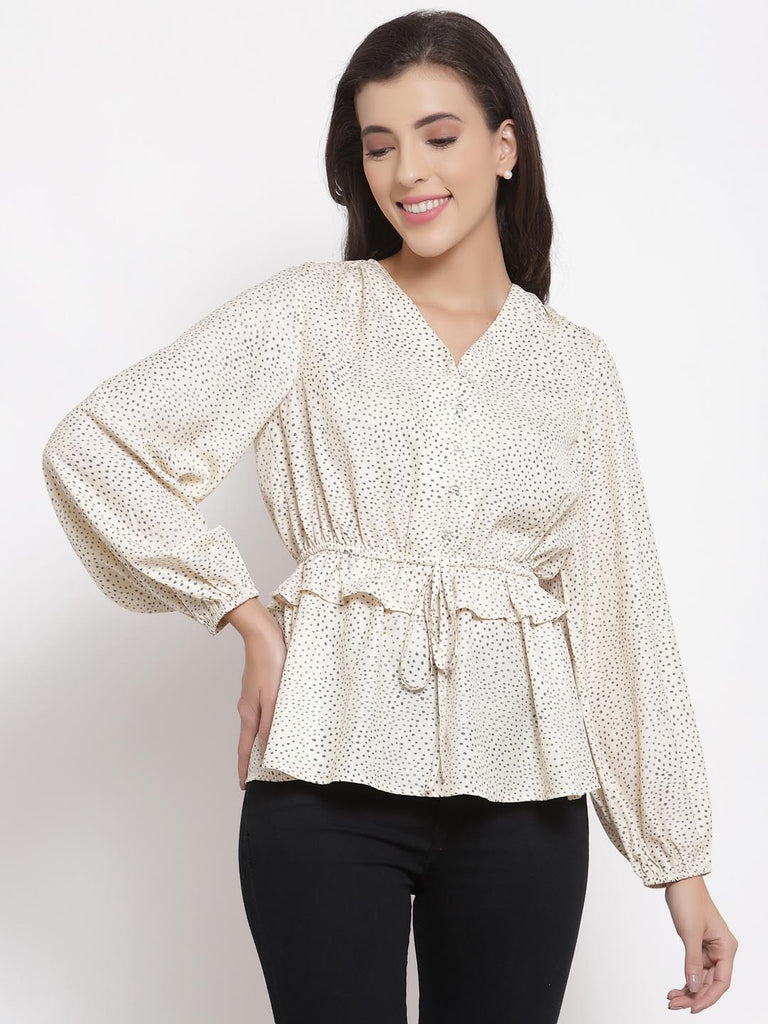 Butter Cream Gathered Ruffle Top | Tops & Shirts |Ayro Lane