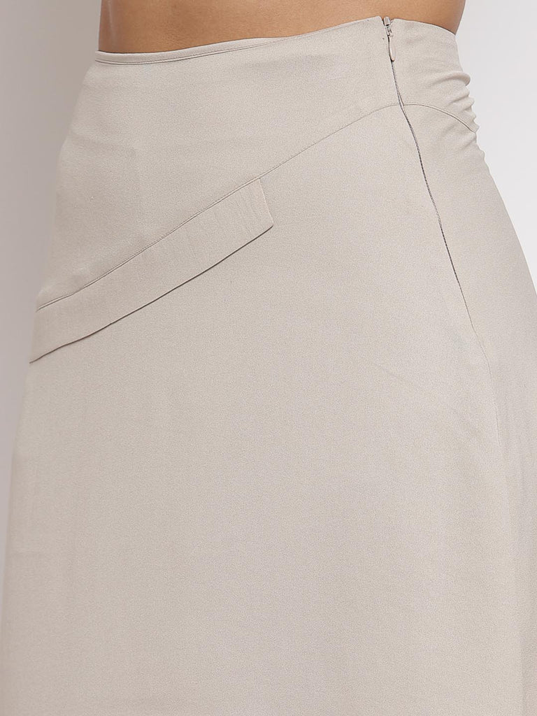 Stone Grey Off Kilter Midi Skirt | Clothing |Ayro Lane