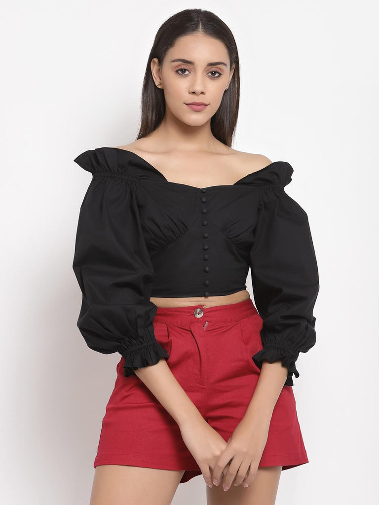 Black Puff Sleeve Top | Tops & Shirts |Ayro Lane