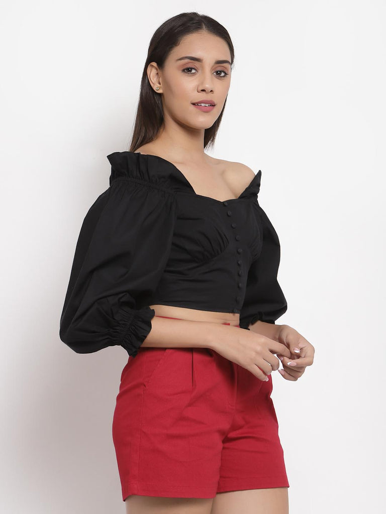 Black Puff Sleeve Top | Tops & Shirts |Ayro Lane