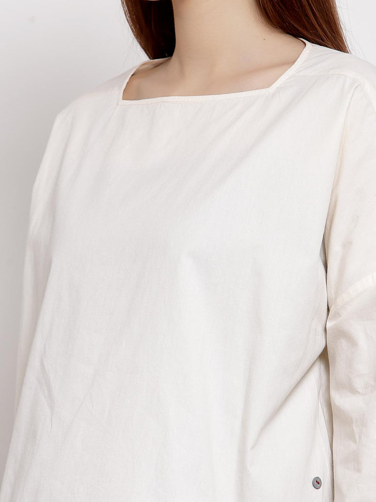 Butter Cream Kilter Hem Full Sleeves Top | Tops & Shirts |Ayro Lane