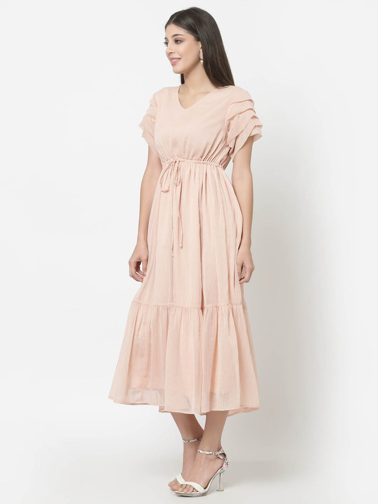 Statement Sleeve Dress-Blush Pink | Hem Dress |Ayro Lane