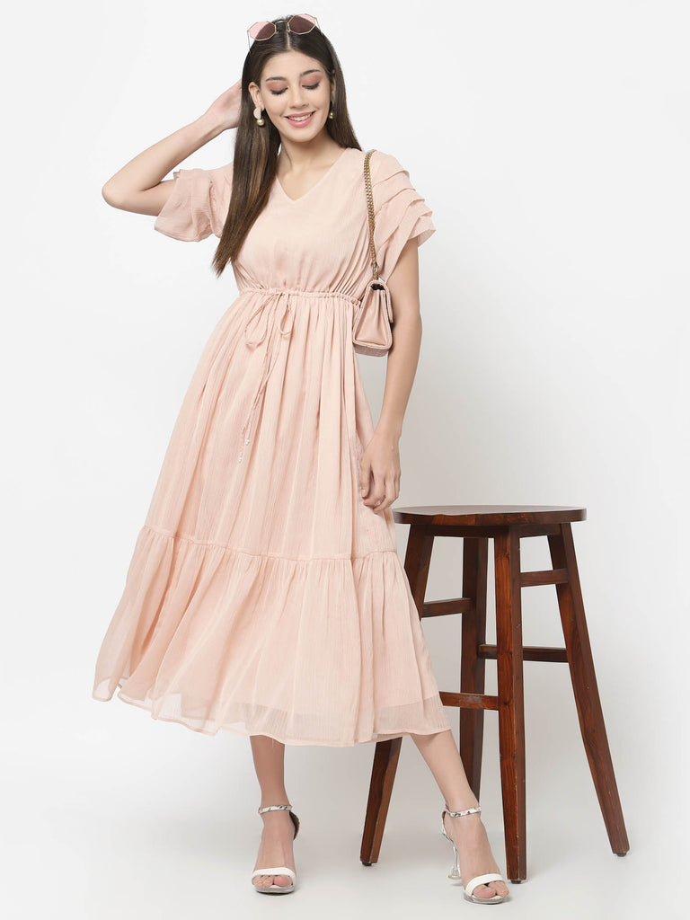 Statement Sleeve Dress-Blush Pink | Hem Dress |Ayro Lane