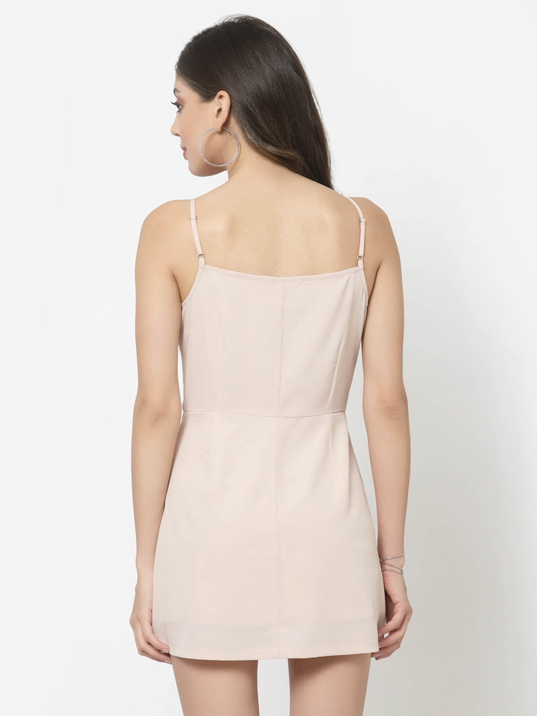 Embellished Mini Dress (Nude Pink) | Hem Dress |Ayro Lane