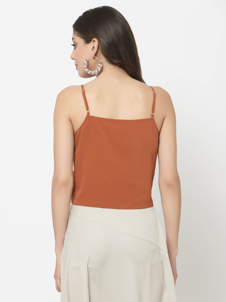 Butterfly Embellished Crop Top (Rust) | Tops & Shirts |Ayro Lane