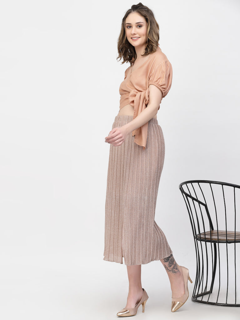 Lurex Pleated Skirt (Nude Pink) | Summer Collection 2023 |Ayro Lane